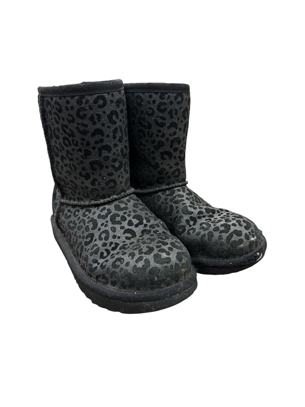 Uggs Kids Black Sparkle Leopard Print  Boots US 3
